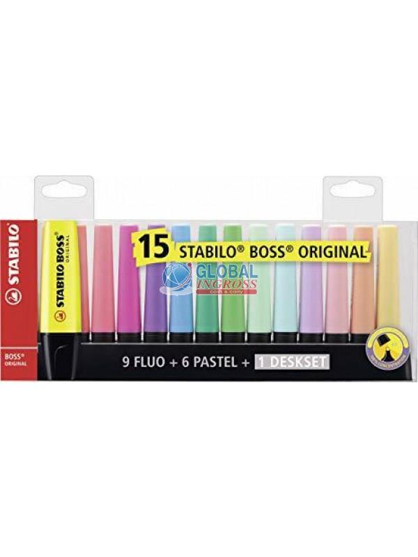 STABILO BOSS DESKSET 15COLORI
