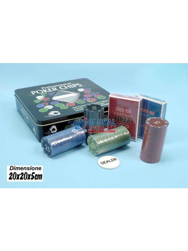 SET 100 FICHES C/CARTE IN BOX