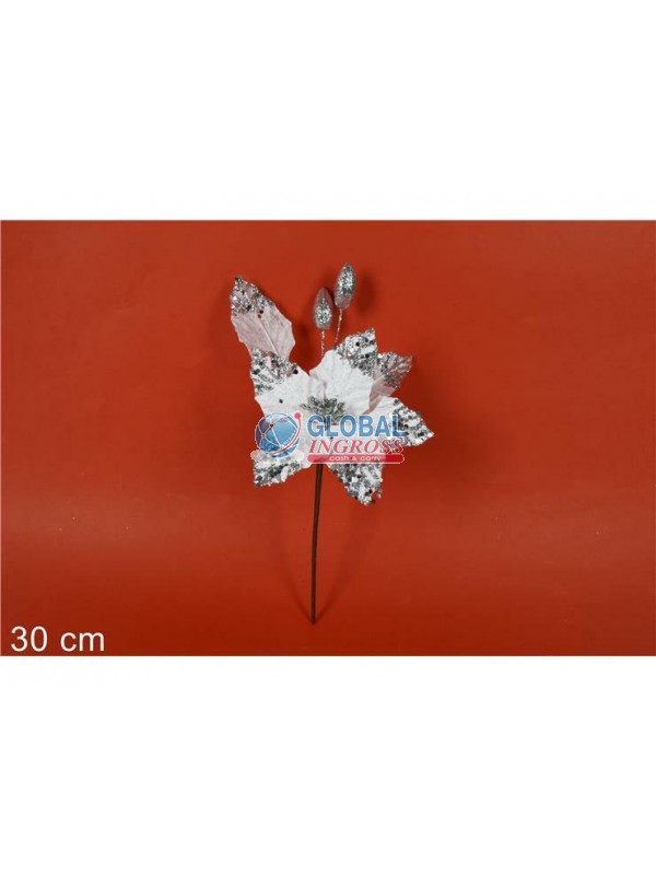 FIORE VELLUTO BIANCO C/GLITTER