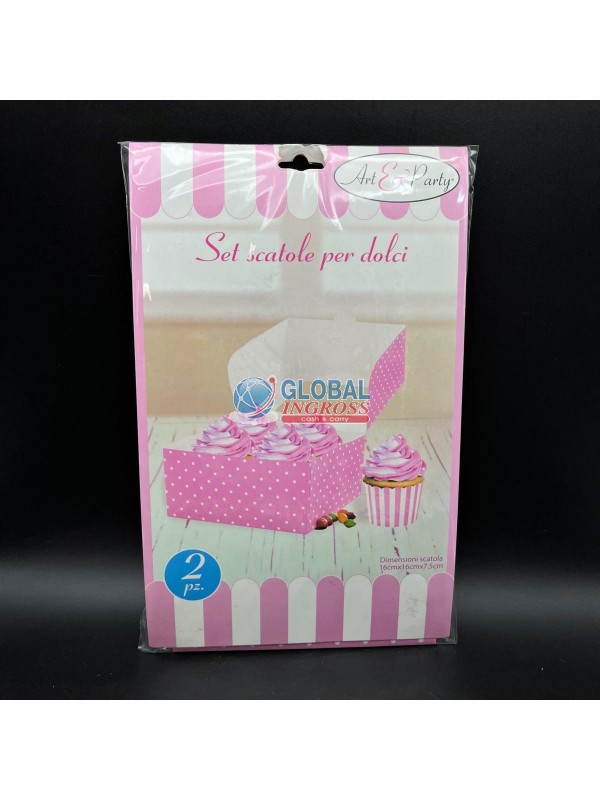BOX P/CUPCAKE 2pz ROSA
