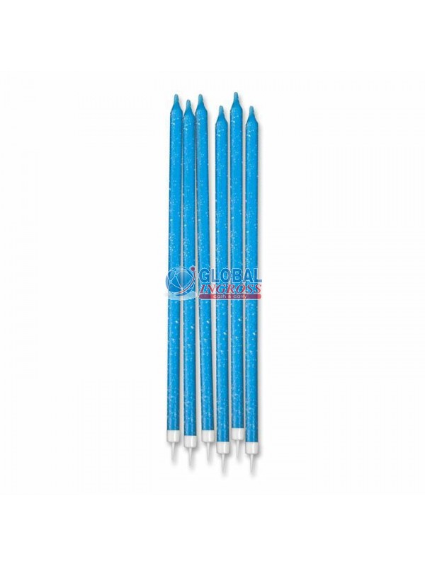 CANDELE MATITA GLITTER CELESTE 12pz