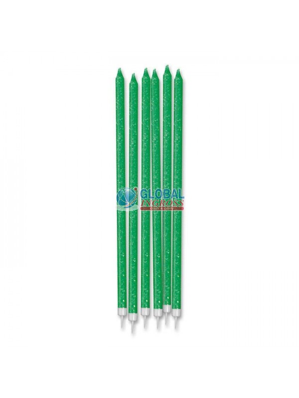 CANDELE MATITA GLITTER VERDE 12pz