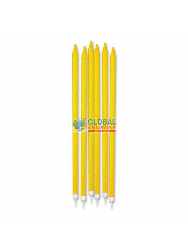 CANDELE MATITA GLITTER GIALLO 12pz.