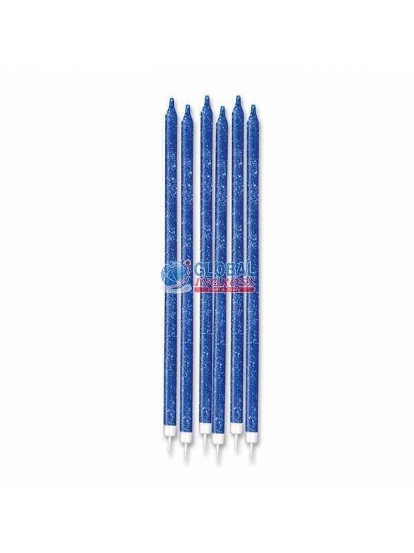 CANDELE MATITA GLITTER BLU 12pz