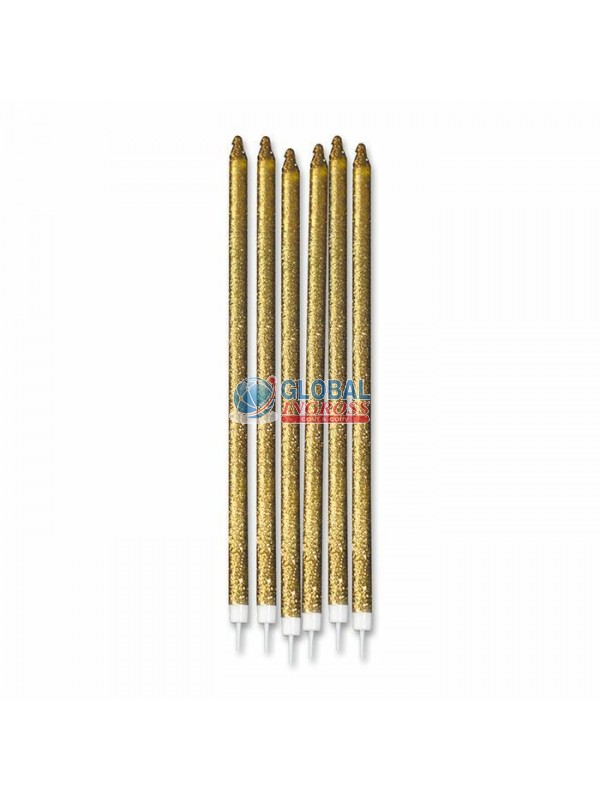 CANDELE MATITA GLITTER ORO 12pz