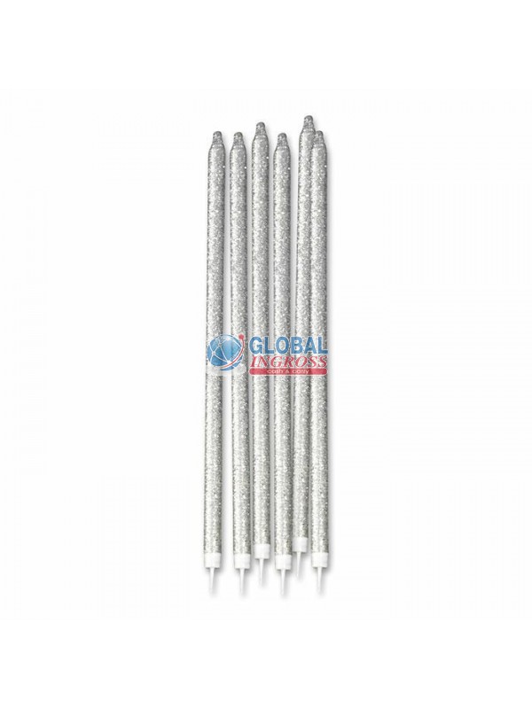 CANDELE MATITA GLITTER ARGENTO 12pz