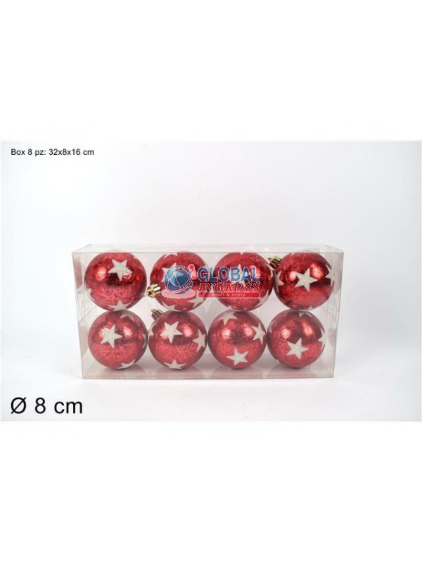 PALLE C/STELLE ROSSO BIANCO 8p