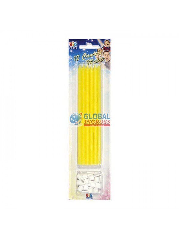 CANDELE MATITA GIALLE 12pz