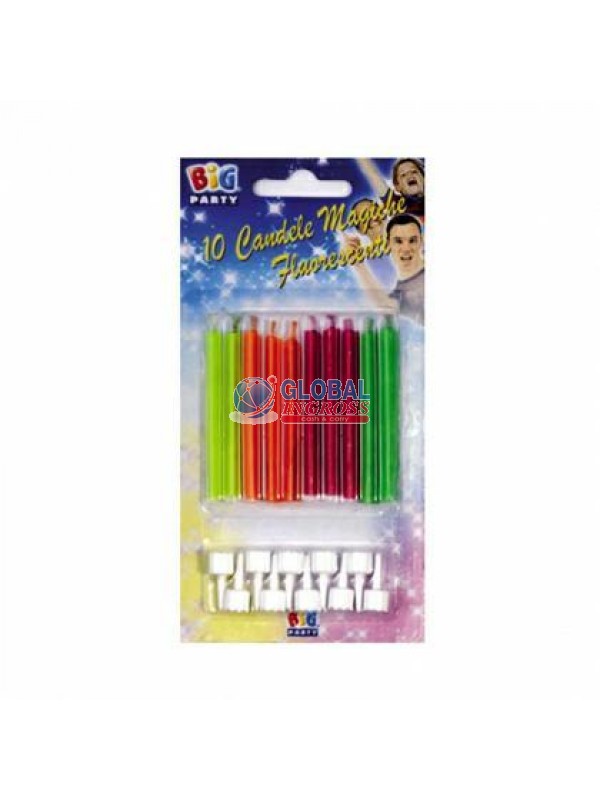 CANDELE MAGICHE FLUO 10pz
