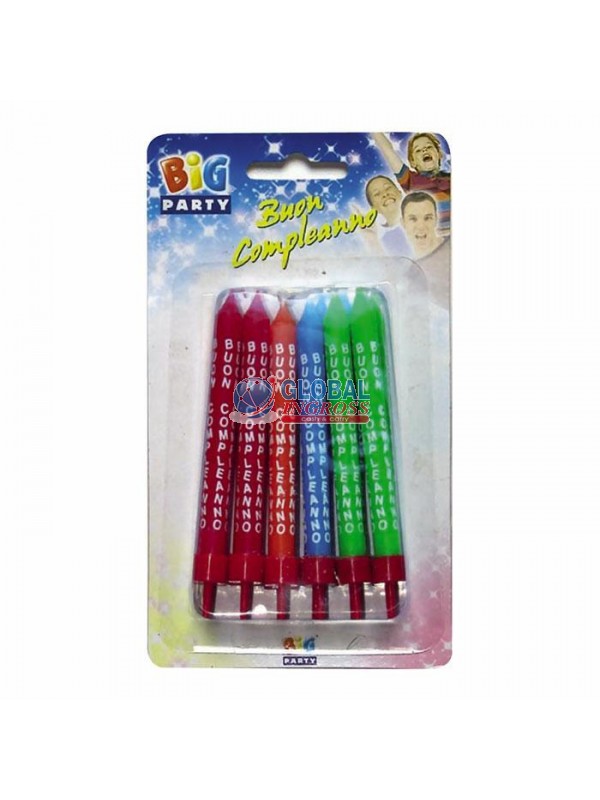CANDELE B.COMPLEANNO C/SUPPORTO 12pz .
