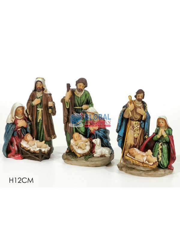 GRUPPO NATIVITA' SU BASE 12cm