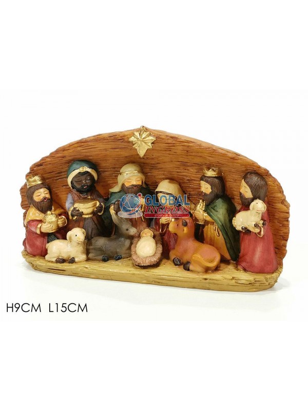 GRUPPO NATIVITA' C/CAPANNA 9cm