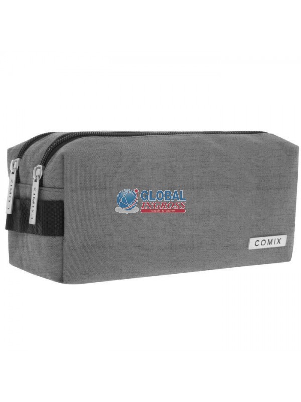 BUSTINA COMIX 2 ZIP GRIGIO MELANGE.