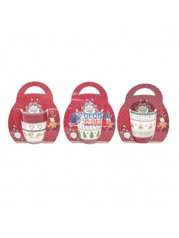 TAZZA PORCELLANA 340ml ASS. IN BOX REGALO