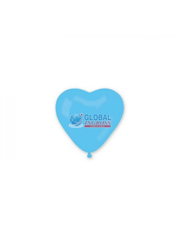 PALLONCINI CUORE 12pz CELESTE 10'/26cm
