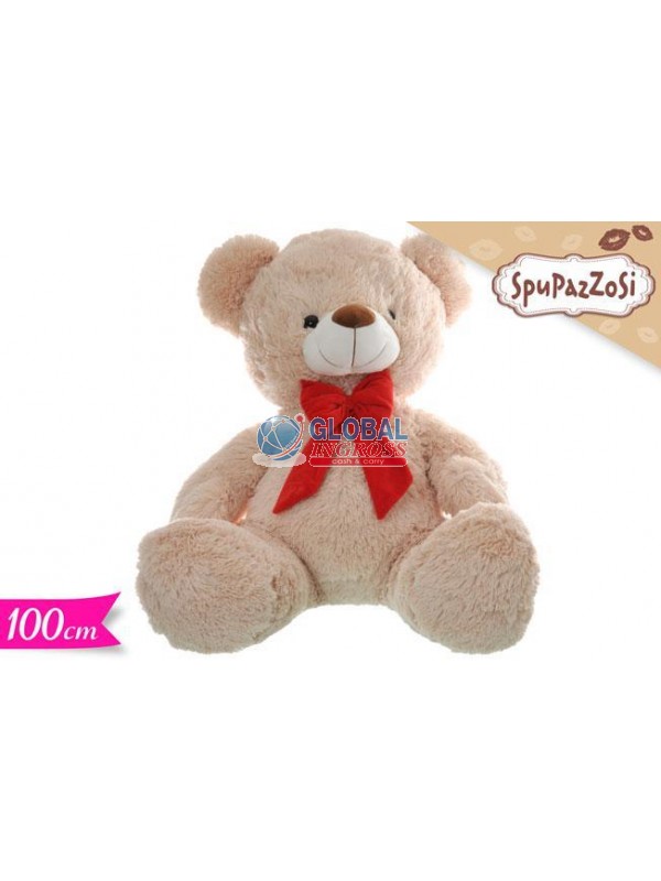 PELUCHE ORSO C/FIOCCO ROSSO 100cm
