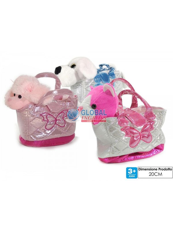PELUCHE CUCCIOLO IN BORSETTA 20cm