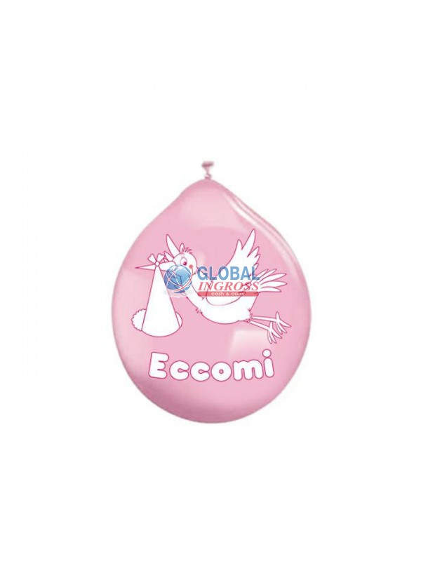 PALLONCINI MEDIUM 20pz ECCOMI ROSA 10'/26cm
