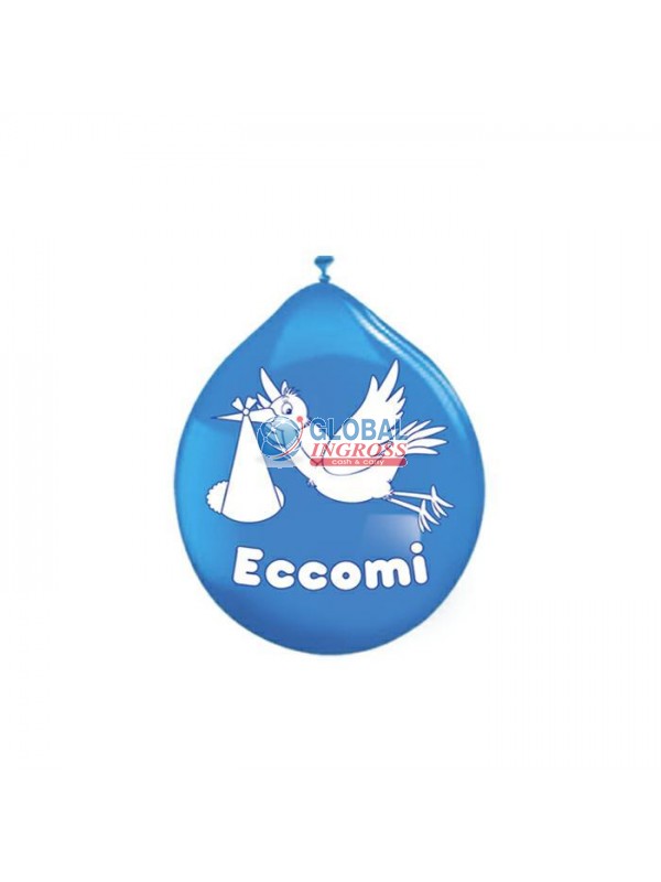 PALLONCINI MEDIUM 20pz ECCOMI CELESTE 10'/26cm