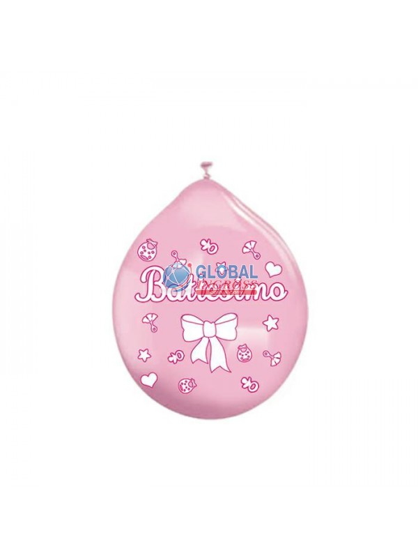 PALLONCINI MEDIUM 20pz BATTESIMO ROSA 10'/26cm