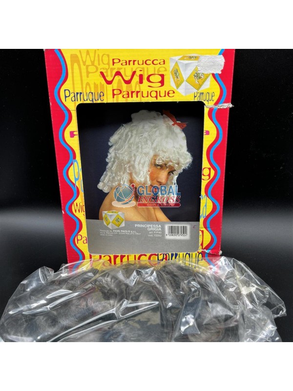 PARRUCCA CORTIGIANA GRIGIA