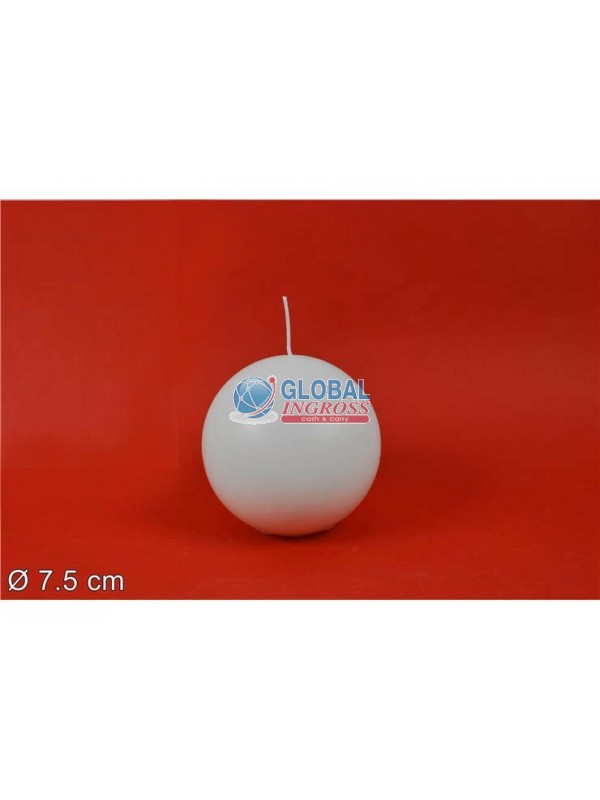 CANDELA PALLA 7,5cm BIANCO