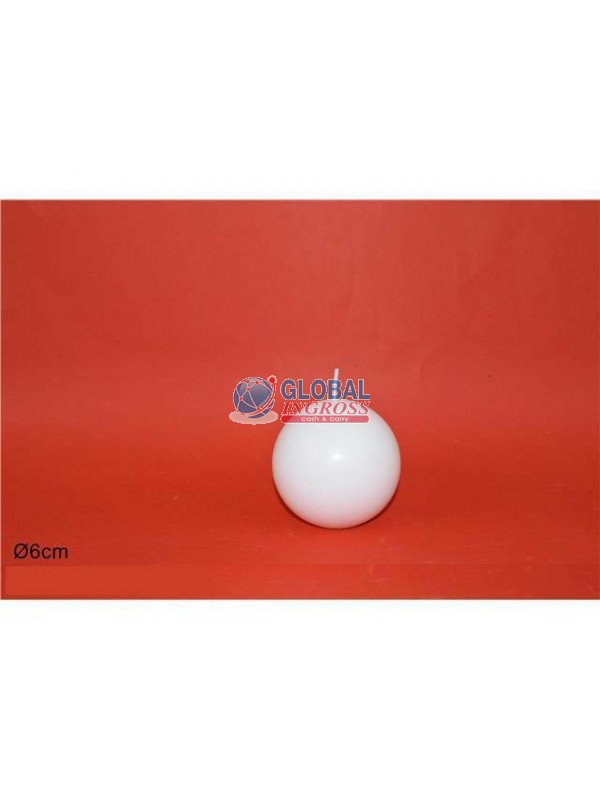 CANDELA PALLA BIANCO 6cm