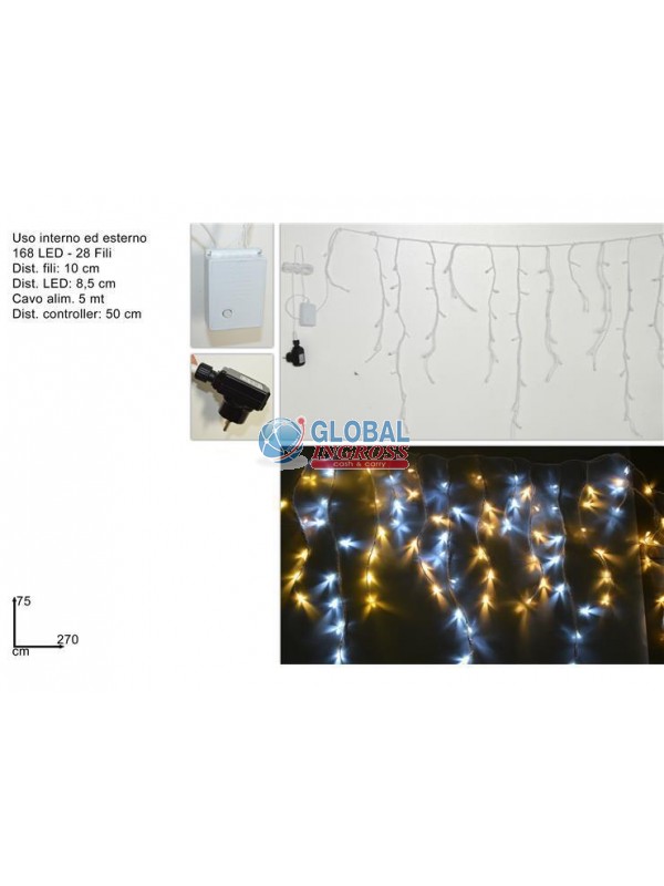 TENDA 168 LED BIANCO CALDO/FREDDO X ESTERNO