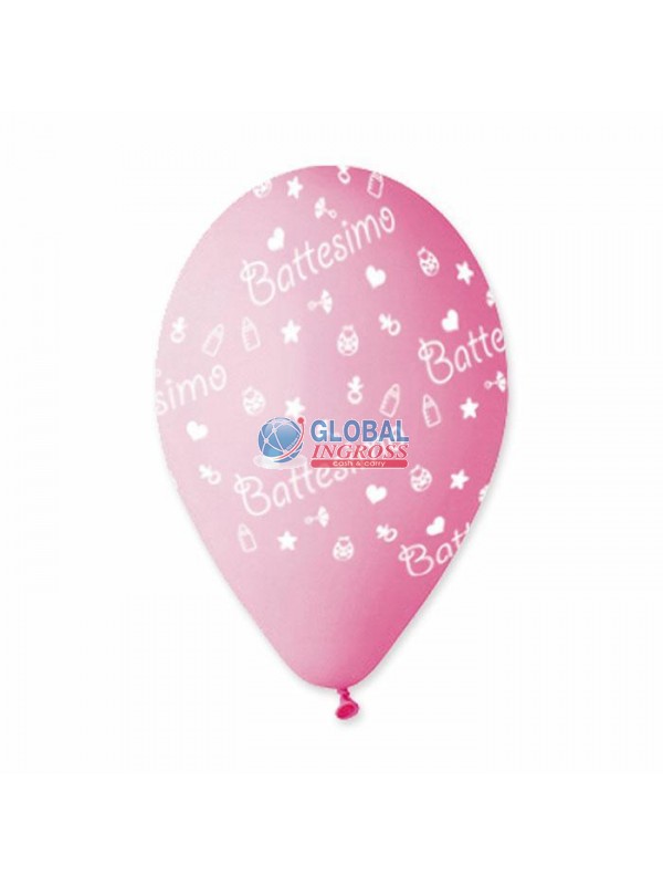 PALLONCINO BATTESIMO ROSA 12'/30cm