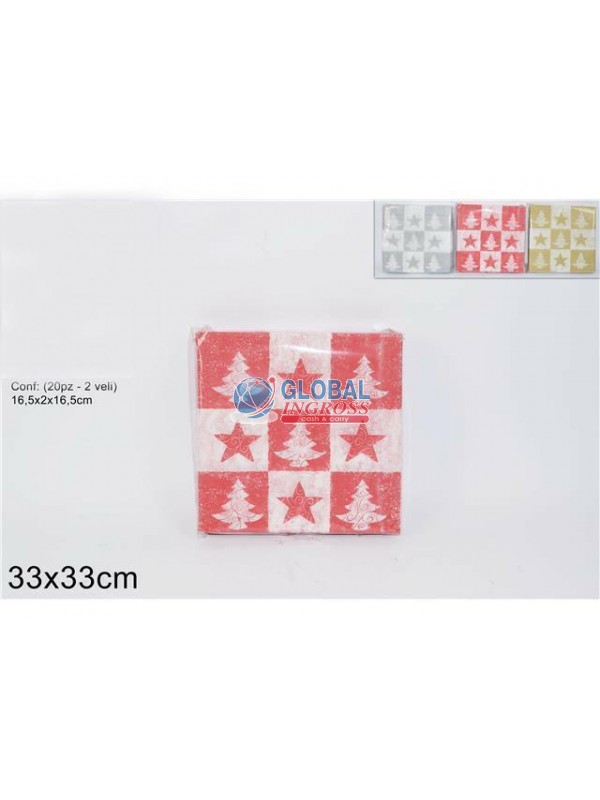 TOVAGLIOLI NATALE ALBERO STAR 33x33