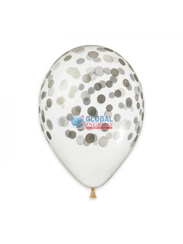 PALLONCINO CONFETTI ARGENTO 13'/33cm