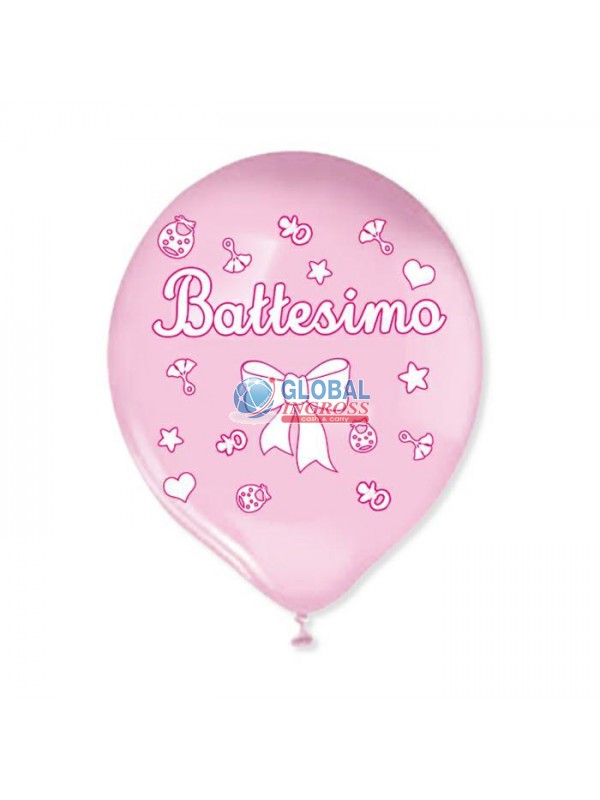 PALLONCINI LARGE 20pz BATTESIMO ROSA.