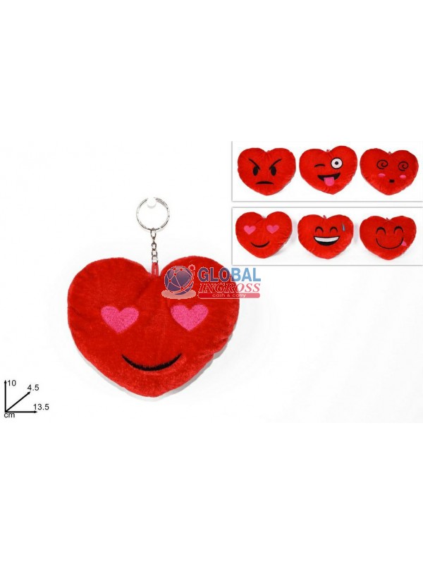 PORTACHIAVI CUORE PELUCHE 10cm