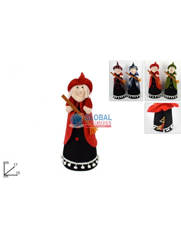 BEFANA STOFFA 35cm C/TASCA