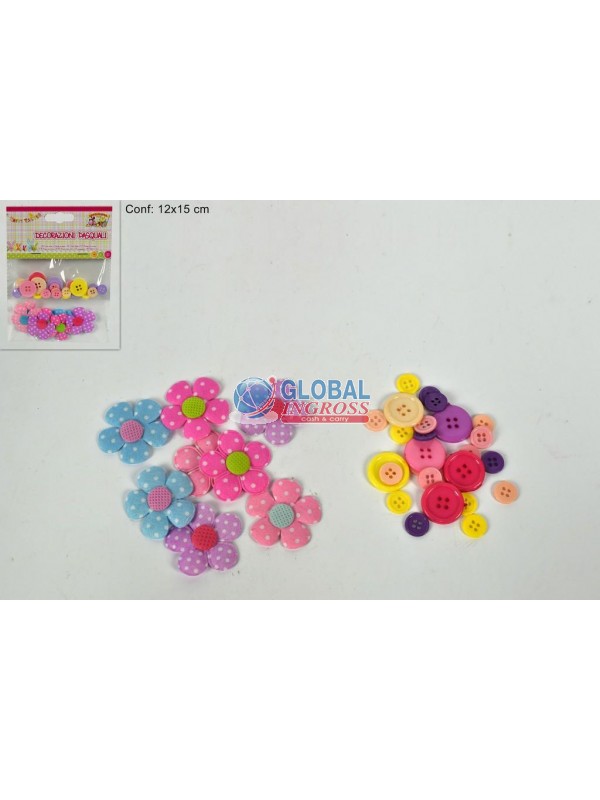 SET DECORAZIONE BOTTONIE FIORI