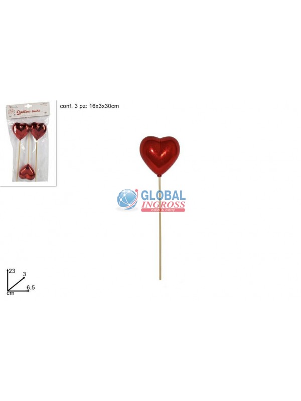 SPILLONI 3 CUORI 23cm