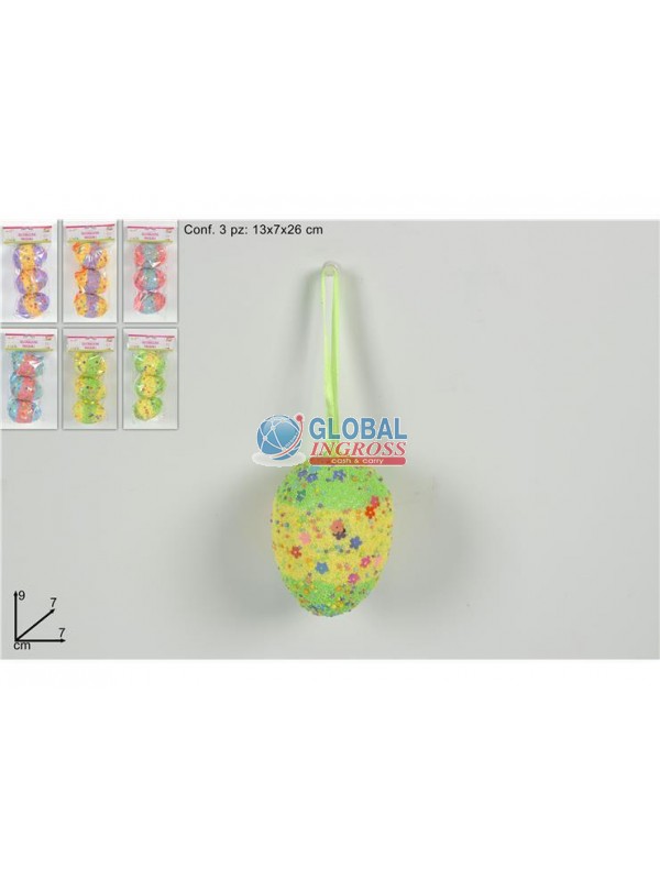 APPENDINI UOVA 3pz 9cm BICOLORE