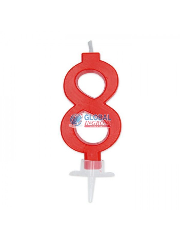 CANDELINA CERA ROSSA 8