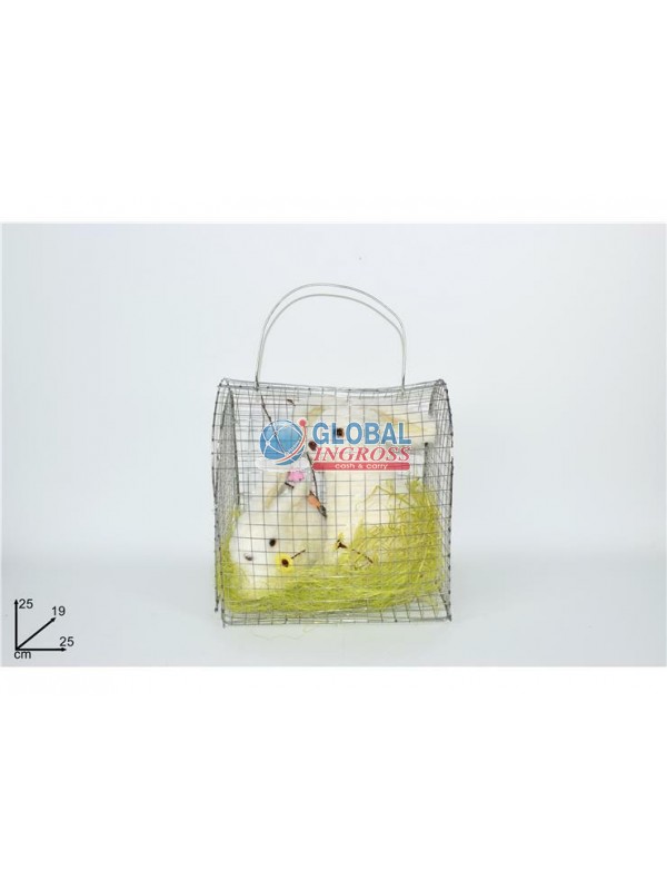 CONIGLI IN GABBIA METALLO