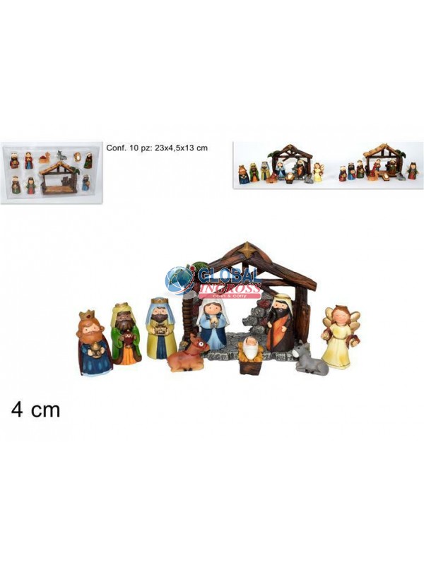 NATIVITA' C/CAPANNA 10pz PVC BOX