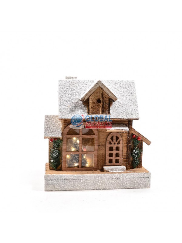 CASA IN LEGNO C/LUCI 25cm