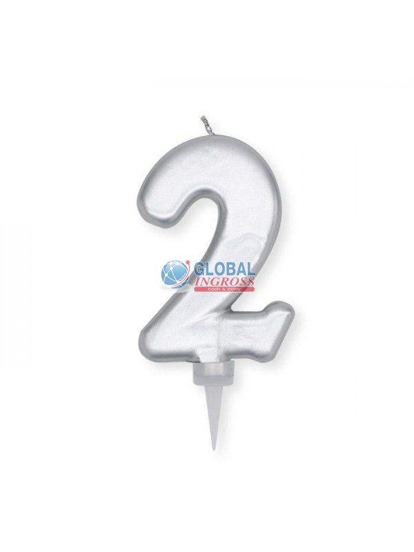 CANDELINA PLUMP ARGENTO2 10cm