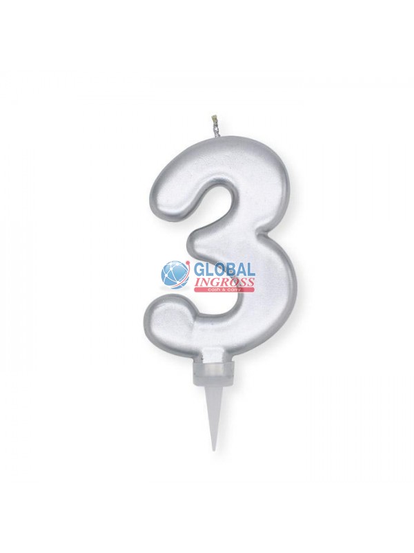 CANDELINA PLUMP ARGENTO3 10cm