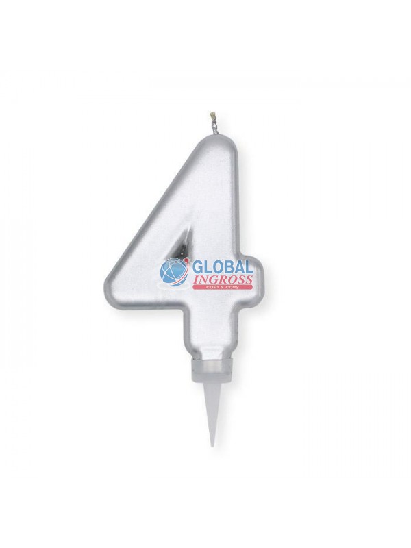 CANDELINA PLUMP ARGENTO4 10cm