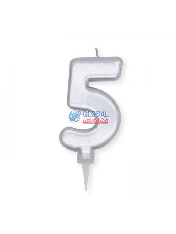 CANDELINA PLUMP ARGENTO5 10cm