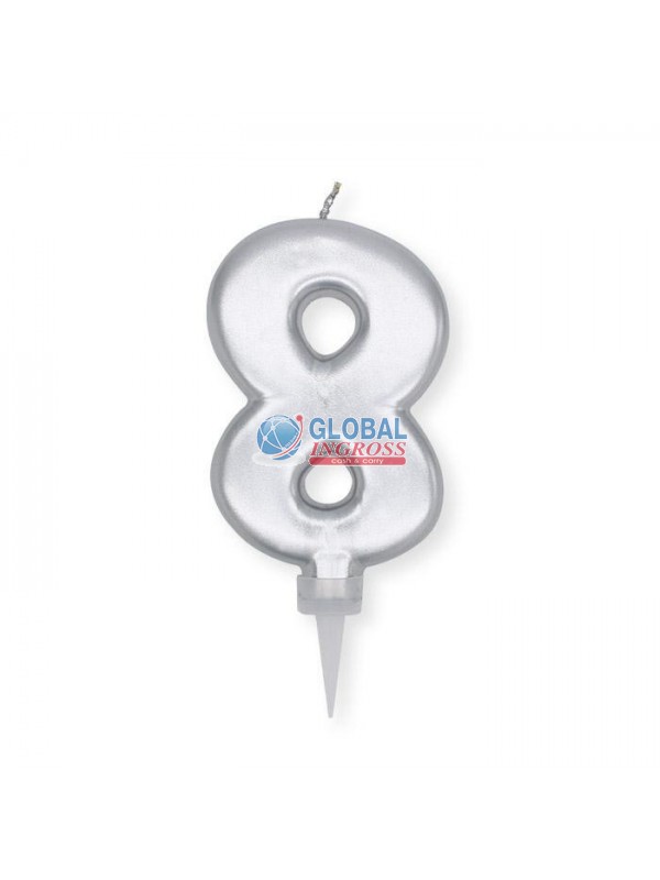 CANDELINA PLUMP ARGENTO8 10cm