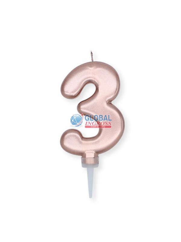 CANDELINA PLUMP ROSE GOLD 3 10cm
