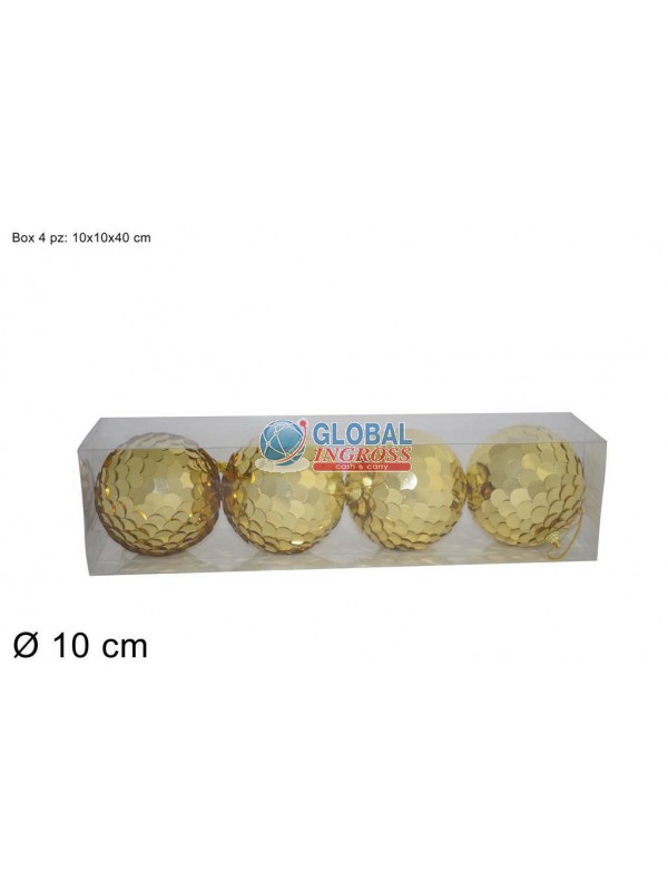 PALLE PAILLETTES ORO 10cm 4pz
