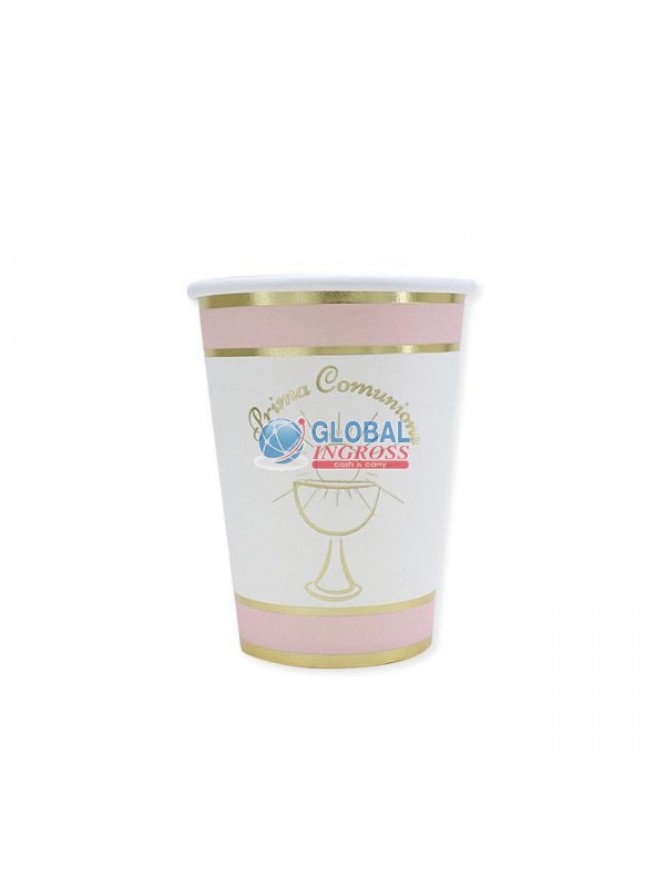 BICCHIERI COMUNIONE CHIC ROSA 8pz
