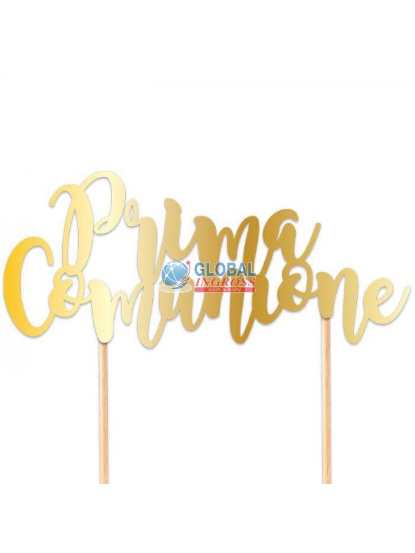 CAKE TOPPER COMUNIONE GOLD 20x16cm